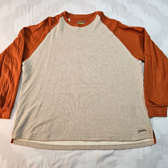 Cabela’s Crew-Neck Pullover Baseball T-Shirt Mens 2XL Heavy Outdoors Hunting - Picture 1 of 9